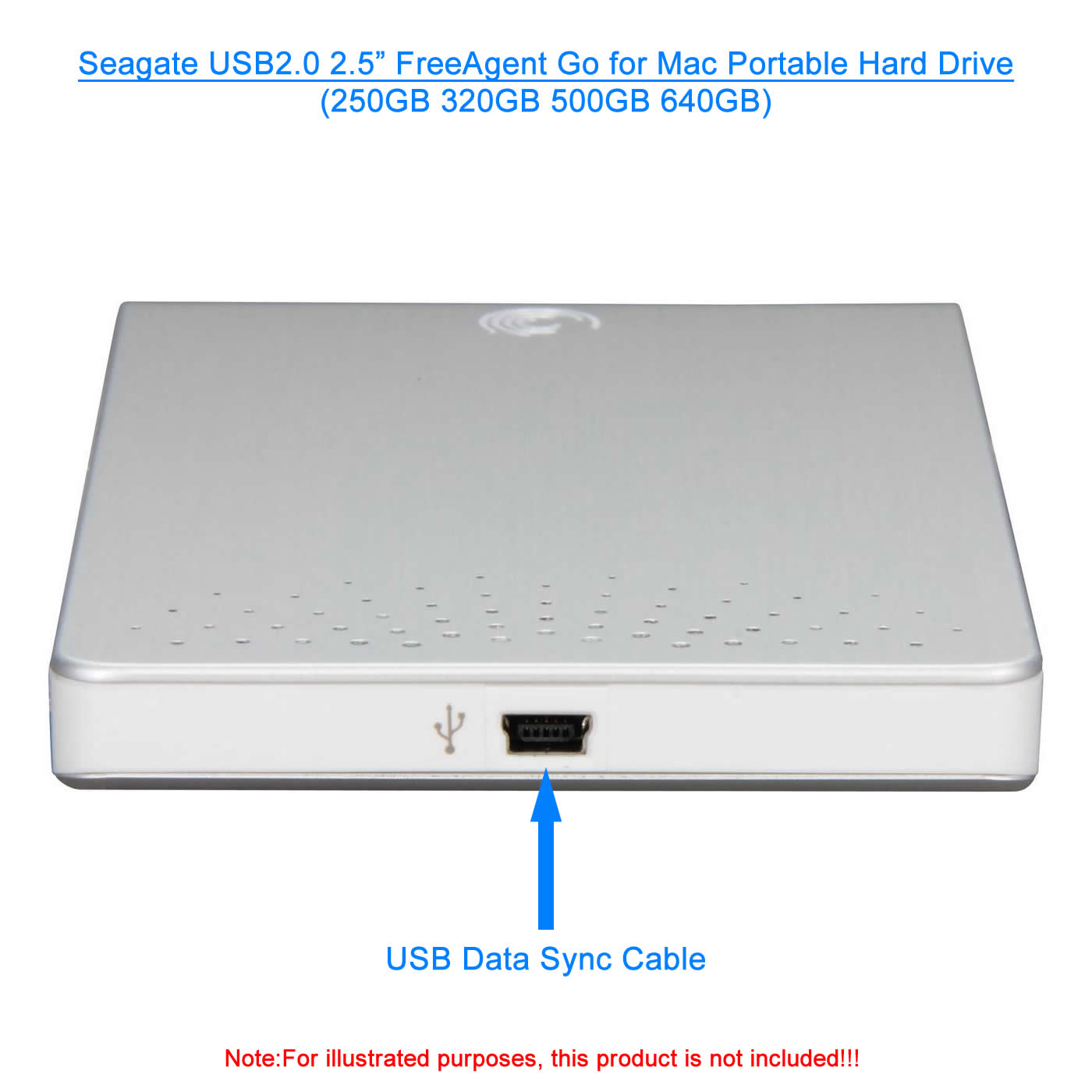 Seagate USB2.0 2.5” FreeAgent Go for Mac Portable Hard Drive 250GB 320GB 500GB 640GB