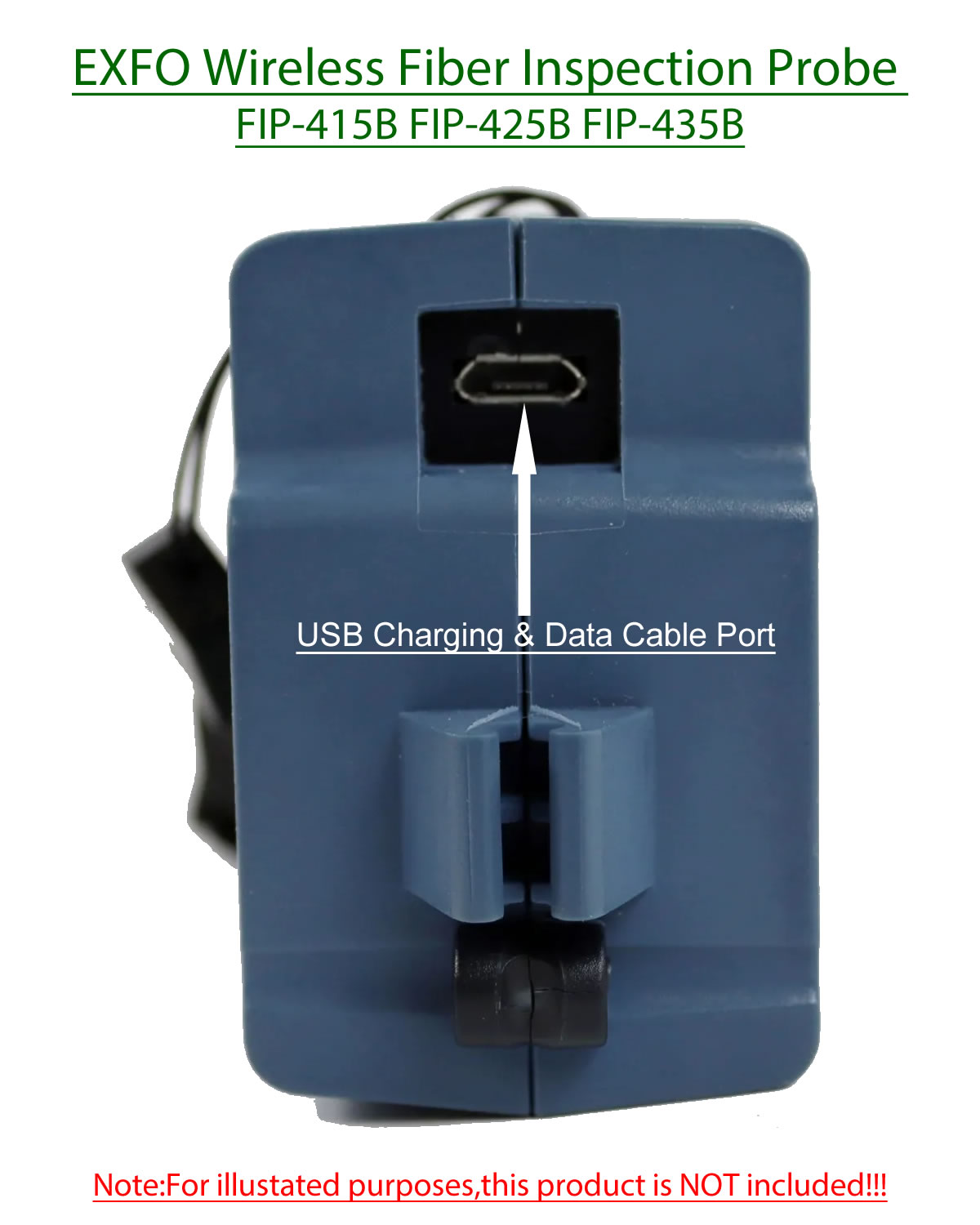 Battery,USB Charing Data Transfer Sync Cable for EXFO Wireless Fiber Inspection Probe FIP-415B FIP-425B FIP-435B